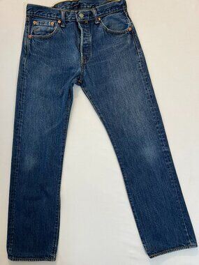 Levi's 501 Men's Button Fly Size 30x29 Actual 30x27- (2217) Blue Wash-Preowned
